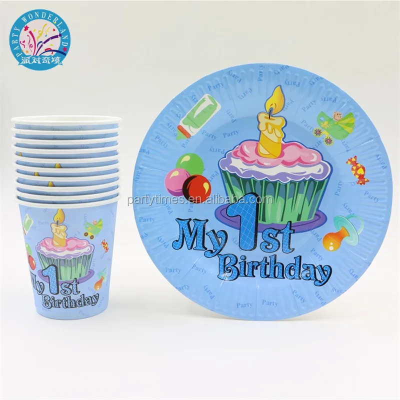 Kids 1st Happy Birthday Party Supplies Party Items Set Baby Shower China Suppliers Party Decoration Little Boys Paper Plate Buy Round Party Plate Disposable Plate New Product Dishes Product On Alibaba Com