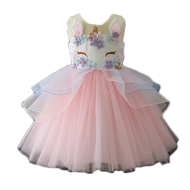 New design children baby boutique party fancy tulle girls unicorn dress