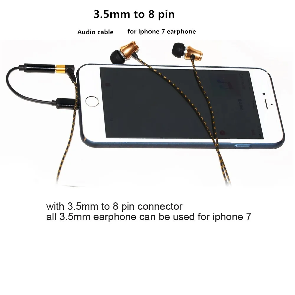 For light-ning to 3.5mm male white mfi earbuds audio adapter headphone splitter
