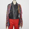 Hot women casual Black Winter ladies real Leather Jacket ladies With fringe