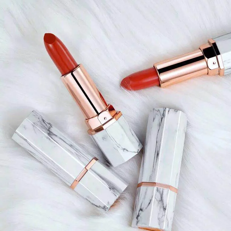 

Custom cruelty free organic matte lipstick Marble lipstick tube no logo herbal lipstick