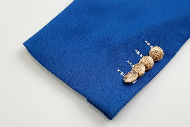 Wholesale Polyester Black Dark Blue Pants Suits Royal Blue Double-Breasted Men Suit