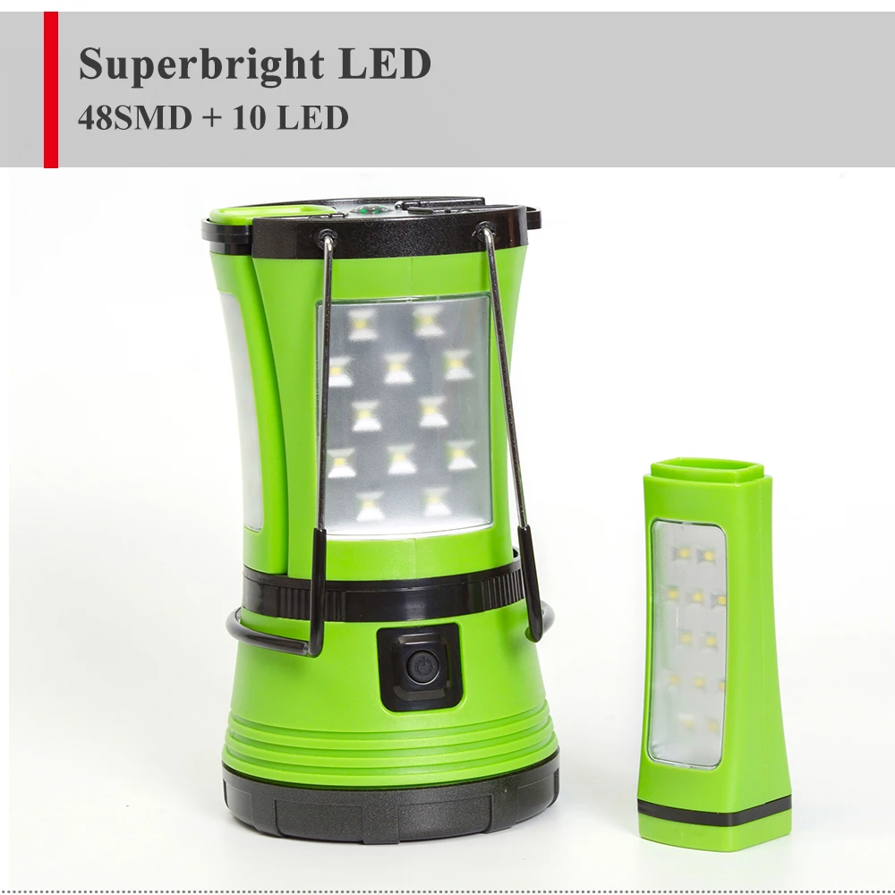 600 lumens camping lamp 18650 battery Rechargeable Camping Lantern with Detachable Portable Flashlight supplier