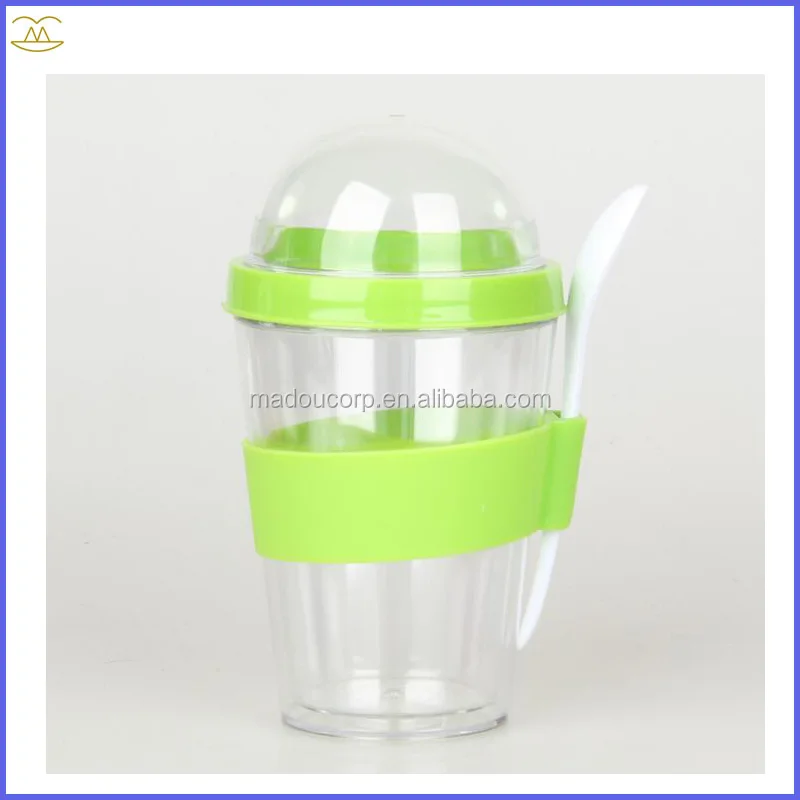 Wholesale Bpafree Plastic Salad Shaker Plastic Salad Cup With Fork