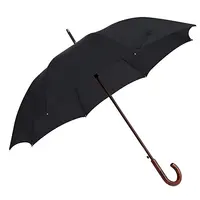 

23 Inches Custom Logo Printing Brand Advertising Black Man Wooden Import Straight Umbrella