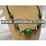 Green African Amber Beaded Chunky Necklaces - Kenya