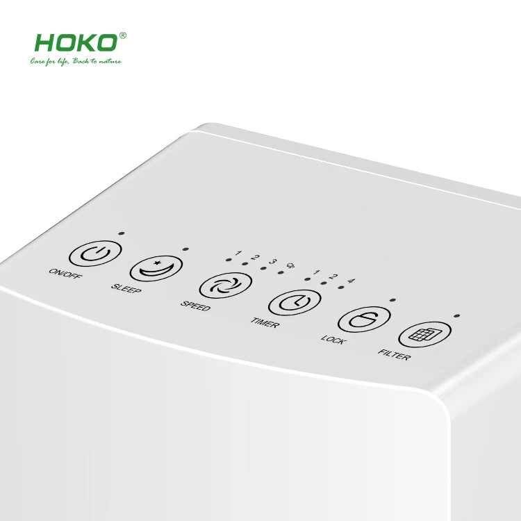 HOKO tower air purifier uv with Ture HEPA removal rate 99.97%