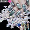 Awesome Ocean SeaShell Nail Tips Glitter Design Nature Thin Crushed Sea Shell Gel Manicure Nails Art
