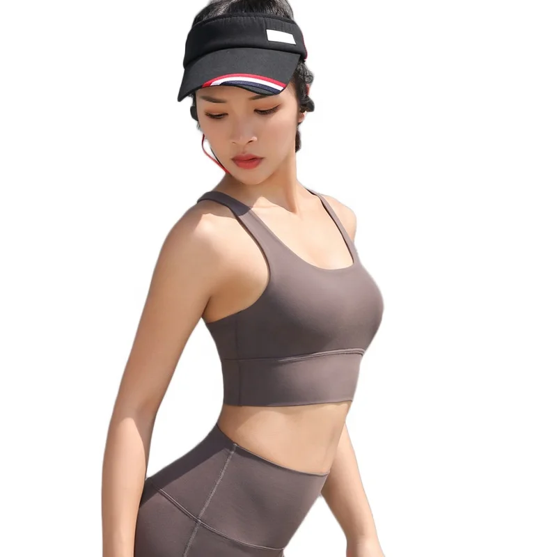 

OEM Custom Soft Nylon Spandex Cross Back Bra High Waist Butt Lift Leggings Women Yoga Set