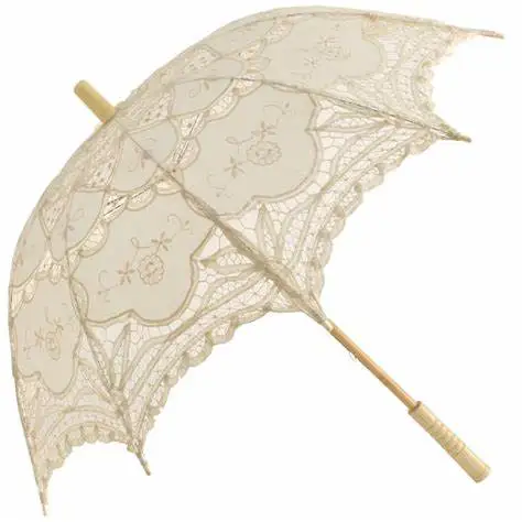 

PoeticExst Different Colors Elegant Embroidery Lace Umbrellas Outdoor Victorian Wedding White Lace Umbrellas, Yellow;brown;orange;blue;fuchsia;pink;etc.