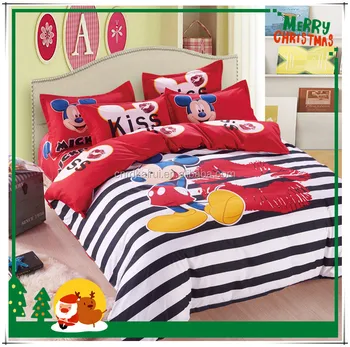 Luxury Wholesale Super Soft Funny 100 Cotton Microfiber 3d Mickey Minnie Mouse Comforter Bedding Set For Kids Baby Buy Wholesale 3d Bedding