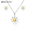 Baoyan silver cute pequena margarita daisy jewelry set necklace women joyeria turca mayoreo