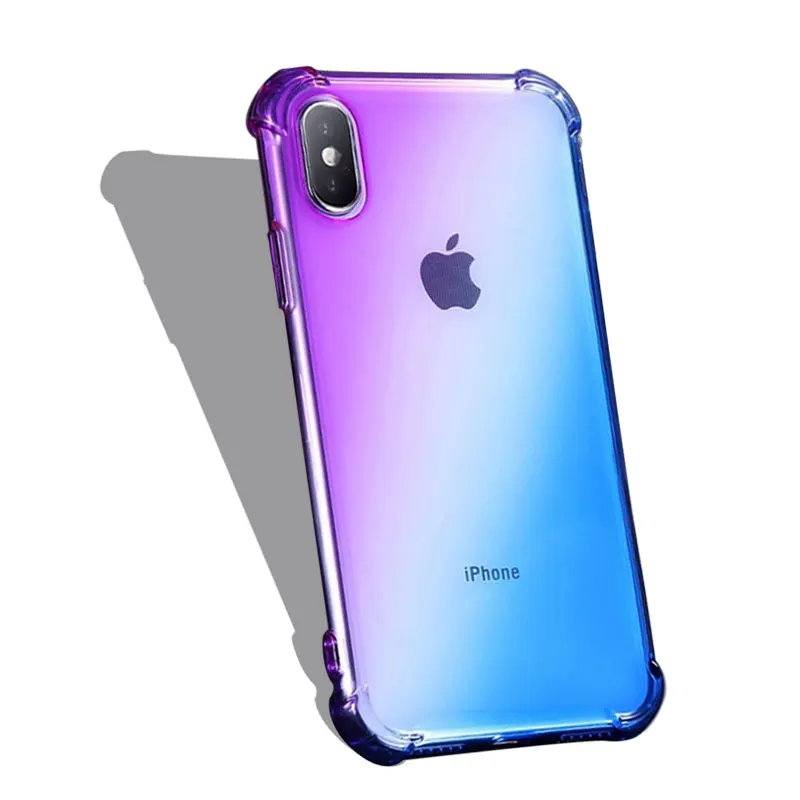 

Free Shipping Mobile Phone Case Accessories Soft TPU Case Phone Cover for iPhone 7 Plus 8 Plus Cases, Purple blue