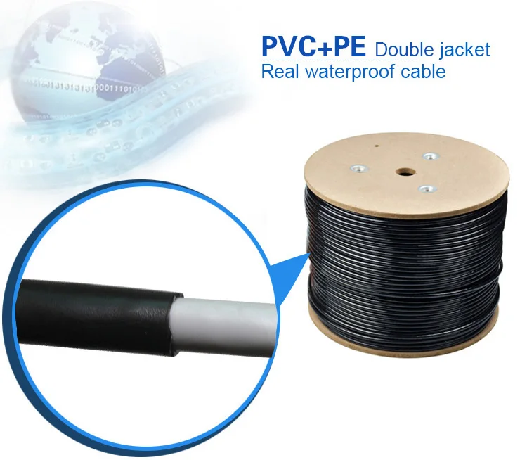 Cat5 Utp Cat5e Copper 24awg Double Jacket Pvc Pe Jacket Cat 5e Outdoor