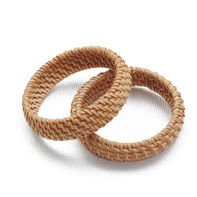 

Factory Price Wholesale fashion summer retro bamboo wood strasw rattan bangle bracelet woven handmade jewelry bracelet 2019, Color