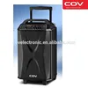 COV plastic speaker 12 inch trolley speaker with MP3 function and rechargeable battery