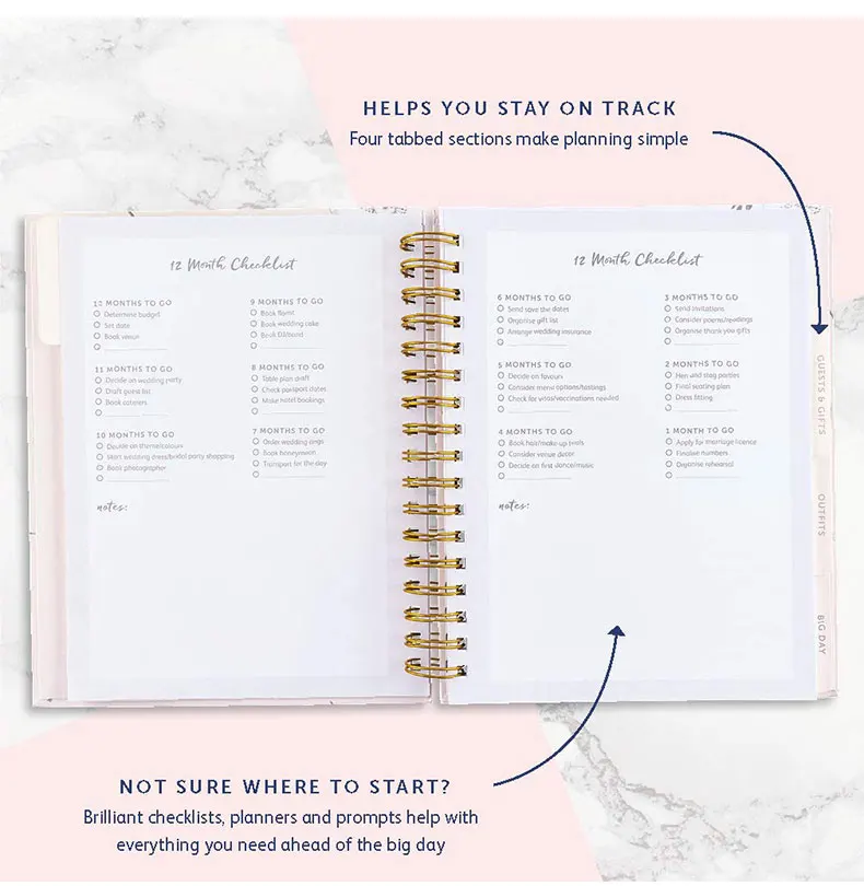 Custom Recycled Paper Wedding Planner Wholesale Wedding Planner Books