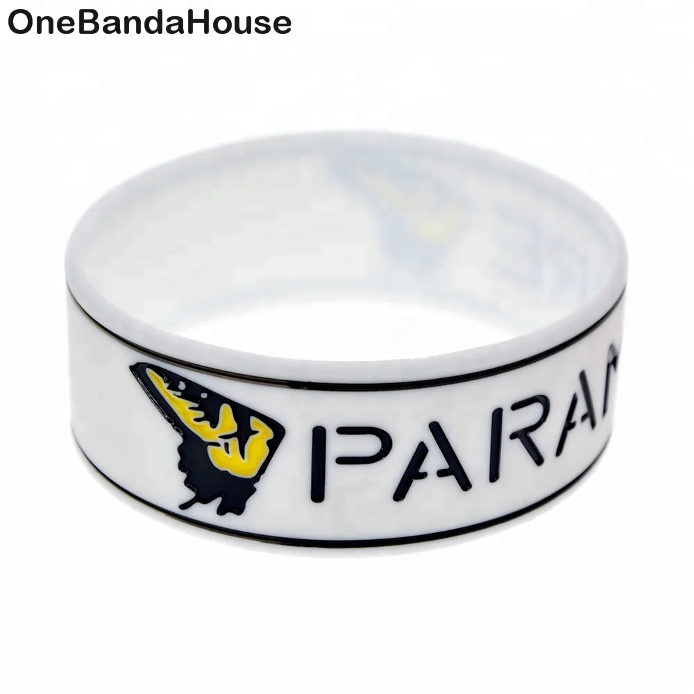 

25PCS 1 Inch Wide Paramore Silicone Bracelet Music Band Jewelry, White