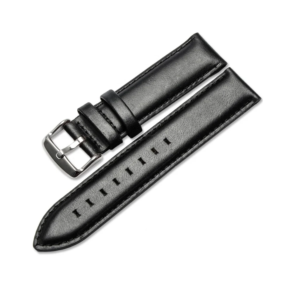 

Men Leather Watches Strap Waterproof With Quick release 20mm Black/Brown Genuine Watch Band, Customized color