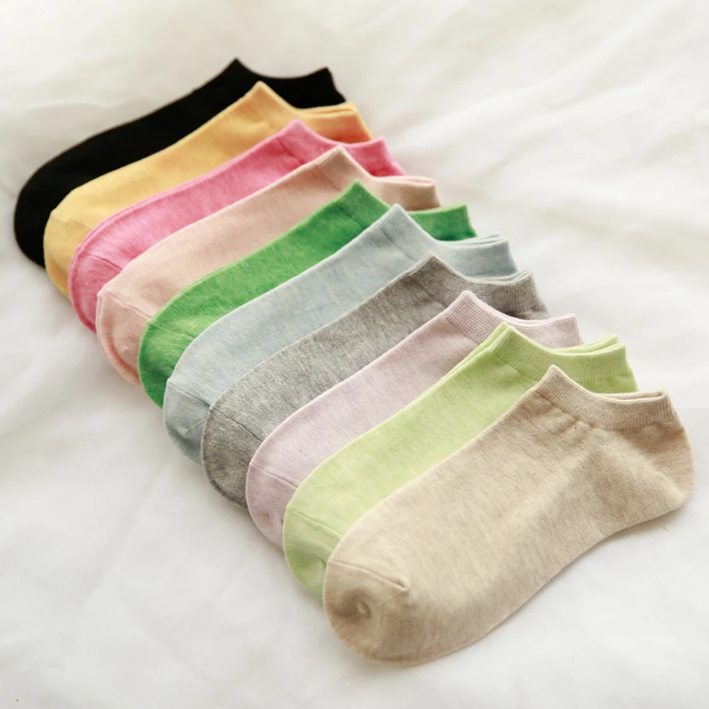 

Custom fashion women's sheer color cycling ankle cotton soft socks, Multicolor
