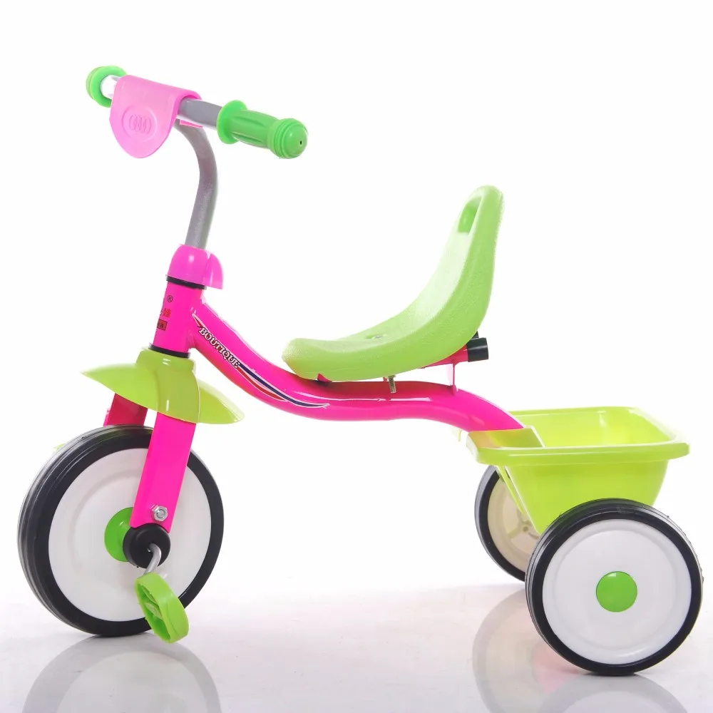 Colorful design children 3 wheel tricycle with rear basket