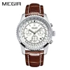 MEGIR 2009 G sport watch IP Black plating chronograph cheap christmas gift megir watch