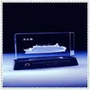 Luxurious Crystal 3D Laser Ship For office Decoration Gifts