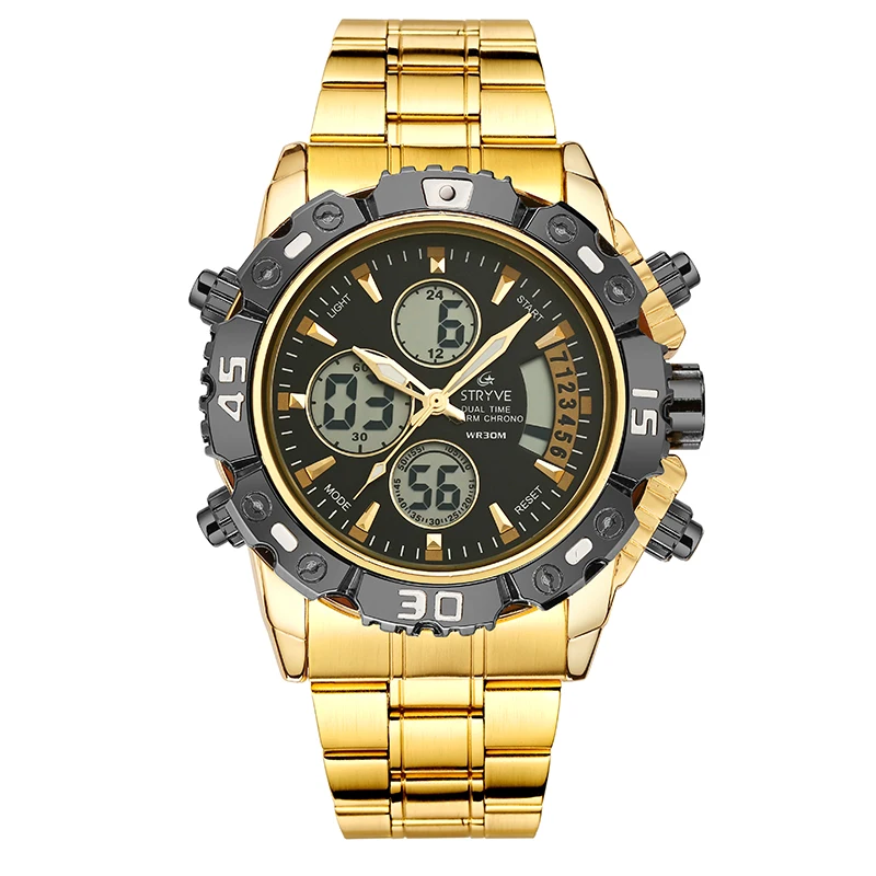 

STRYVE Brand 8018 Watch Men Sports Watches Waterproof Digital Quartz Men Military Wrist Watch Clock Male Relogio Masculino
