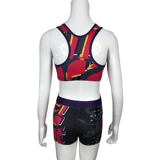 
Cheap Hot Design Lycra Fabric Youth Sublimation Wholesale Cheerleading Uniforms 