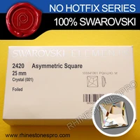 

(Retail sale)Hot Sale Swarovski Elements Asymmetric Square (2420) 25mm Flat Back Crystal No Hotfix Stone