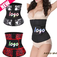 

Custom Logosweat fajas belt tummy control women latex Slimming Waist Trainer