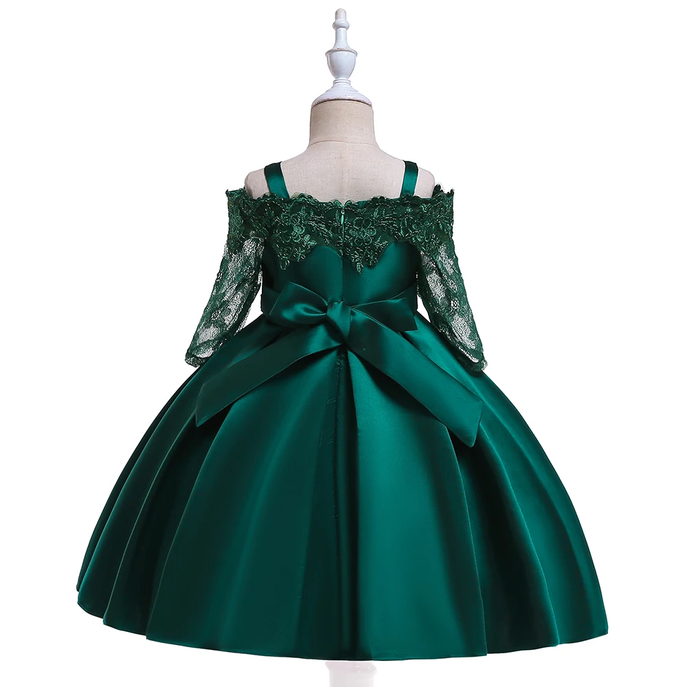 Зеленое новогоднее платье для девочки