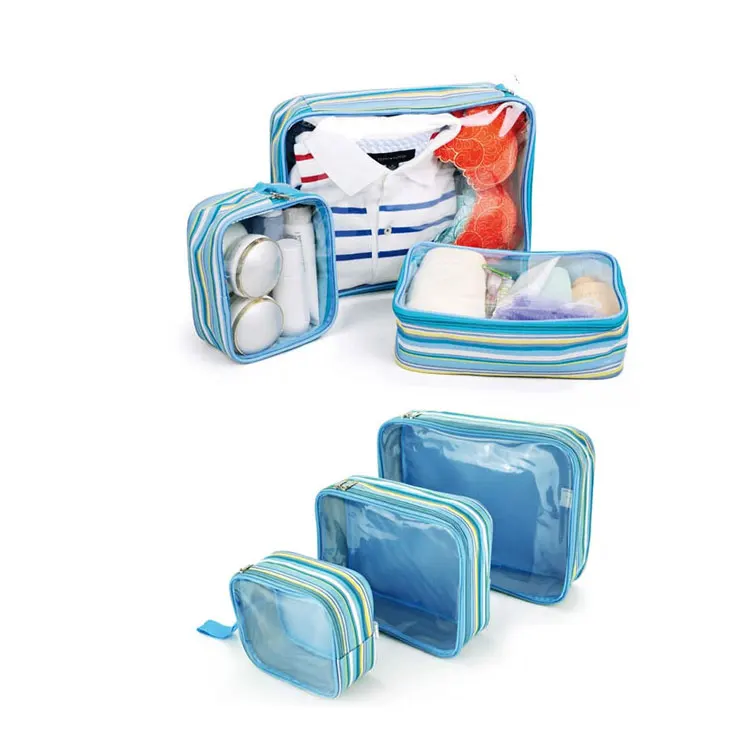 3 In 1 Cheap Travel Packing Cubes Set With Clear Pvc,Wholesale Travel