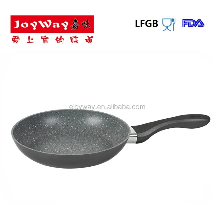Non Stick Aluminium Frying Pan Flat Fry Pan Wok 22/24/26/28 cm With Glass Lid 