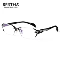 

Bertha Clear Frame Glasses Rimless Frame Titanium Business Glasses Frame Optical Eyeglasses Prescription Eyewear