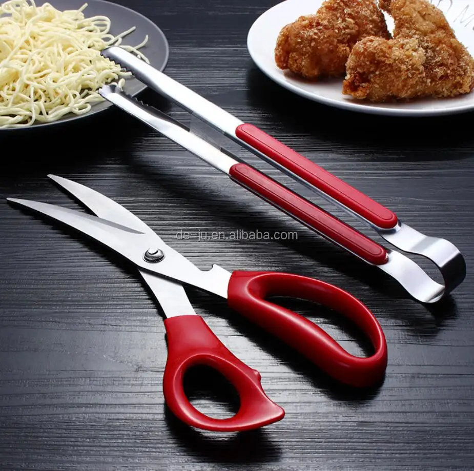 Korean Barbecue Scissors And Clip Set Bbq Scissors Bbq Tongs Kitchen  Scissors Co