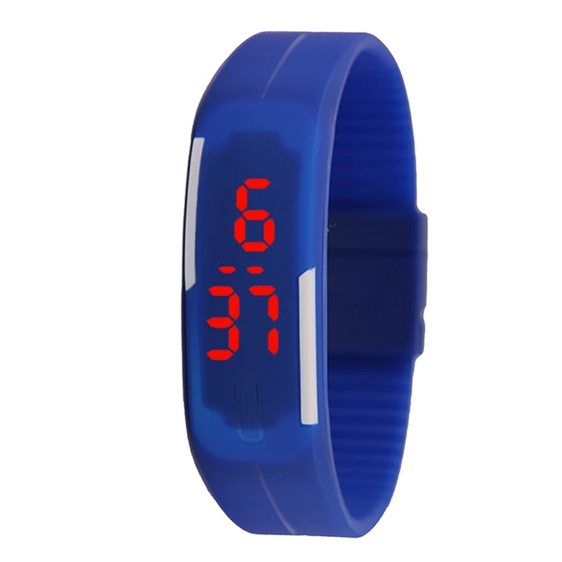 

Hot Sales Boys Girls Fashion Bracelet Wrist Watch Led Clock Jelly 14 Colors Plastic Children Sports Digital Watch Cheap Price