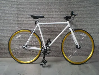 golden fixie bike