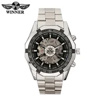 

Winner Watch Men Skeleton Automatic Mechanical Wrist Watch Stainless Steel Vintage Men Watch Top Brand Luxury Relogio Masculino