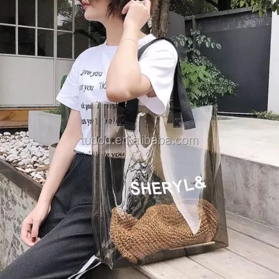 

2019 new design Waterproof clear pvc shopping bags