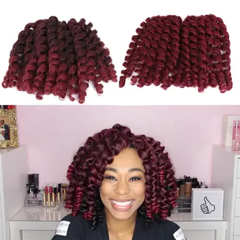 Ombre Bug Brown Purple Jamaicsn Bounce Twist Crochet Hair Afro