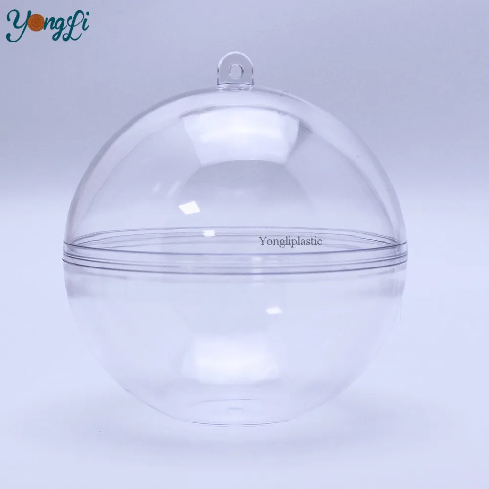 85mm Diy Holiday Christmas Ornament Clear Hanging Flat Bottom Plastic