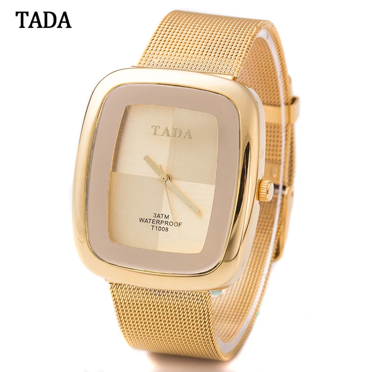 

Top luxury Brand TADA Brand T1008 Women's Gold Watches Steel Mesh Strap Japan Quartz Movement 3ATM Waterproof Watches