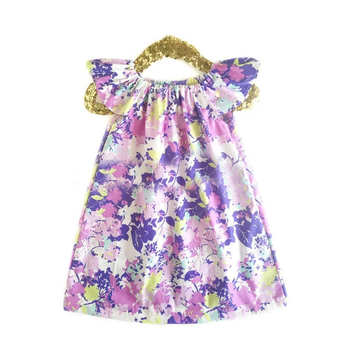 wuayi Baby Girls Dress Long Sleeve Fower Print Dresses 2-11 Years