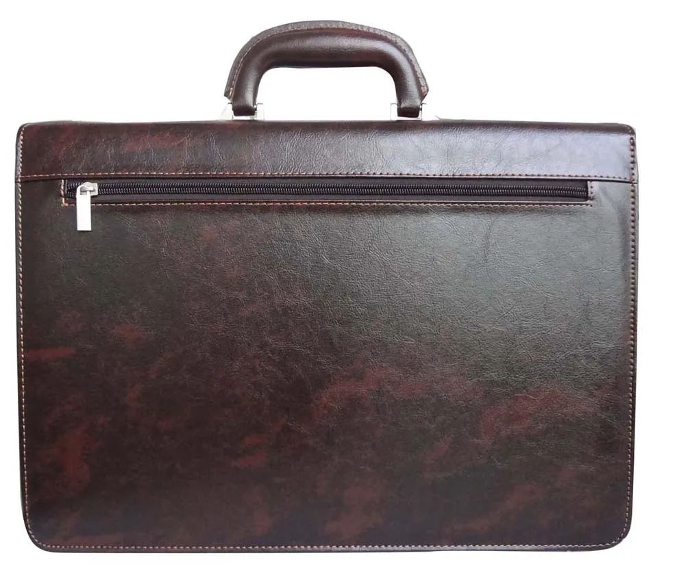 Briefcase Men Business Leather Briefcase With Metal Combination Lock