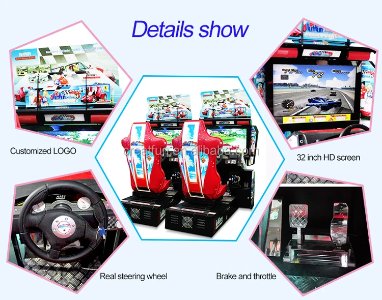 Factory price indoor coin operated video exciting racing machine arcade games car race game