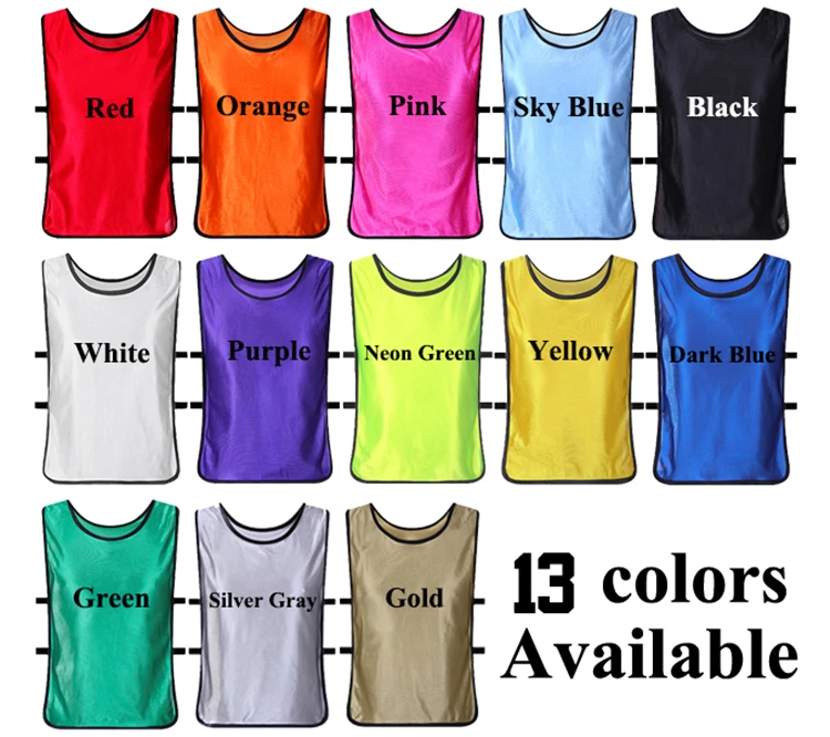 2019 Hot Breathable Jerseys Bibs Soccer Football Training Bibs Tactical