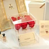 2019 clear small acrylic flower box with holes and stem 9 everlasting roses in acrylic box