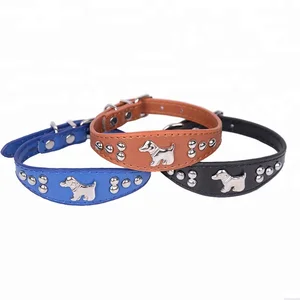 Dog Collar PU Leather Personalized Dog Accessories for Chihuahua Bulldog Mosaic Pet Collar Strap Necklace Pet Supplies