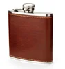 6oz Genuine Leather Stainless Steel Hip Flask Gift Set